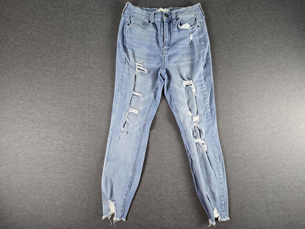 Mudd Jeans Teens 5S Light Wash High Rise Distressed Ankle Jegging Denim